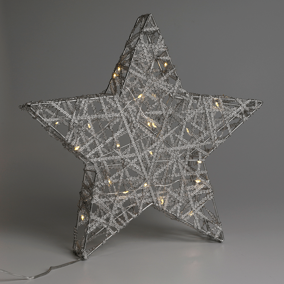 Estrella metálica decorativa LED de 30 cm que funciona con pilas - 7