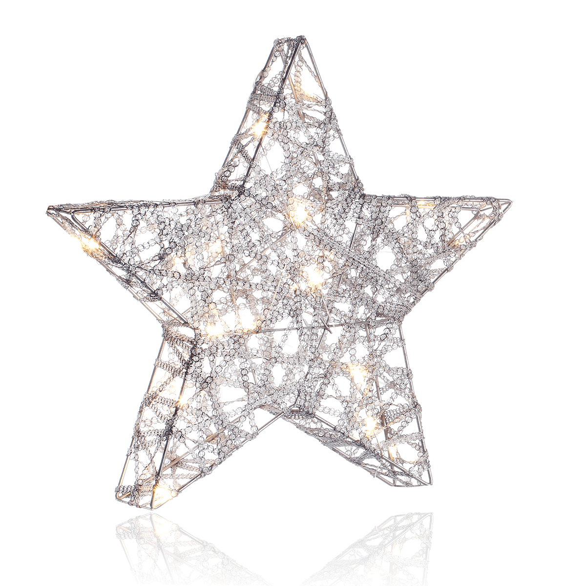 Estrella metálica decorativa LED de 30 cm que funciona con pilas - 3