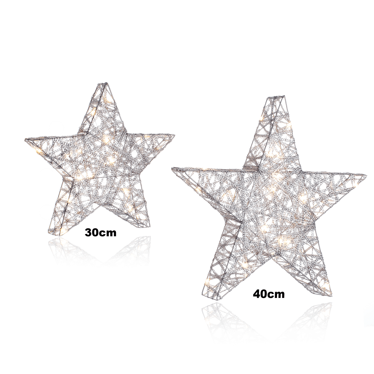 Estrella metálica decorativa LED de 30 cm que funciona con pilas - 4