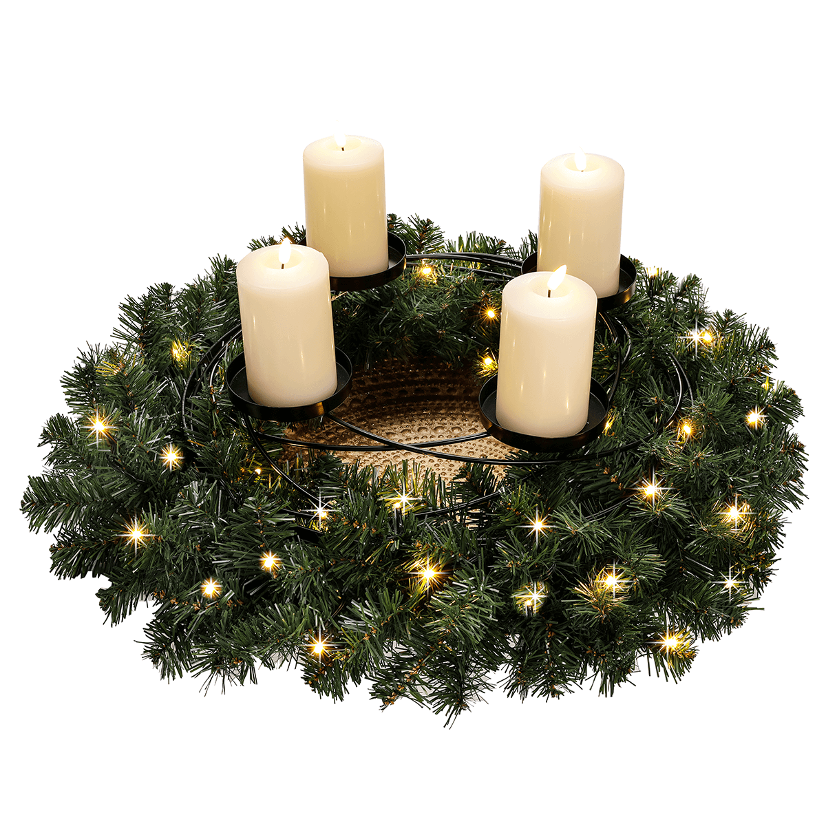 Metall-Adventskranz 45 cm Ø schwarz