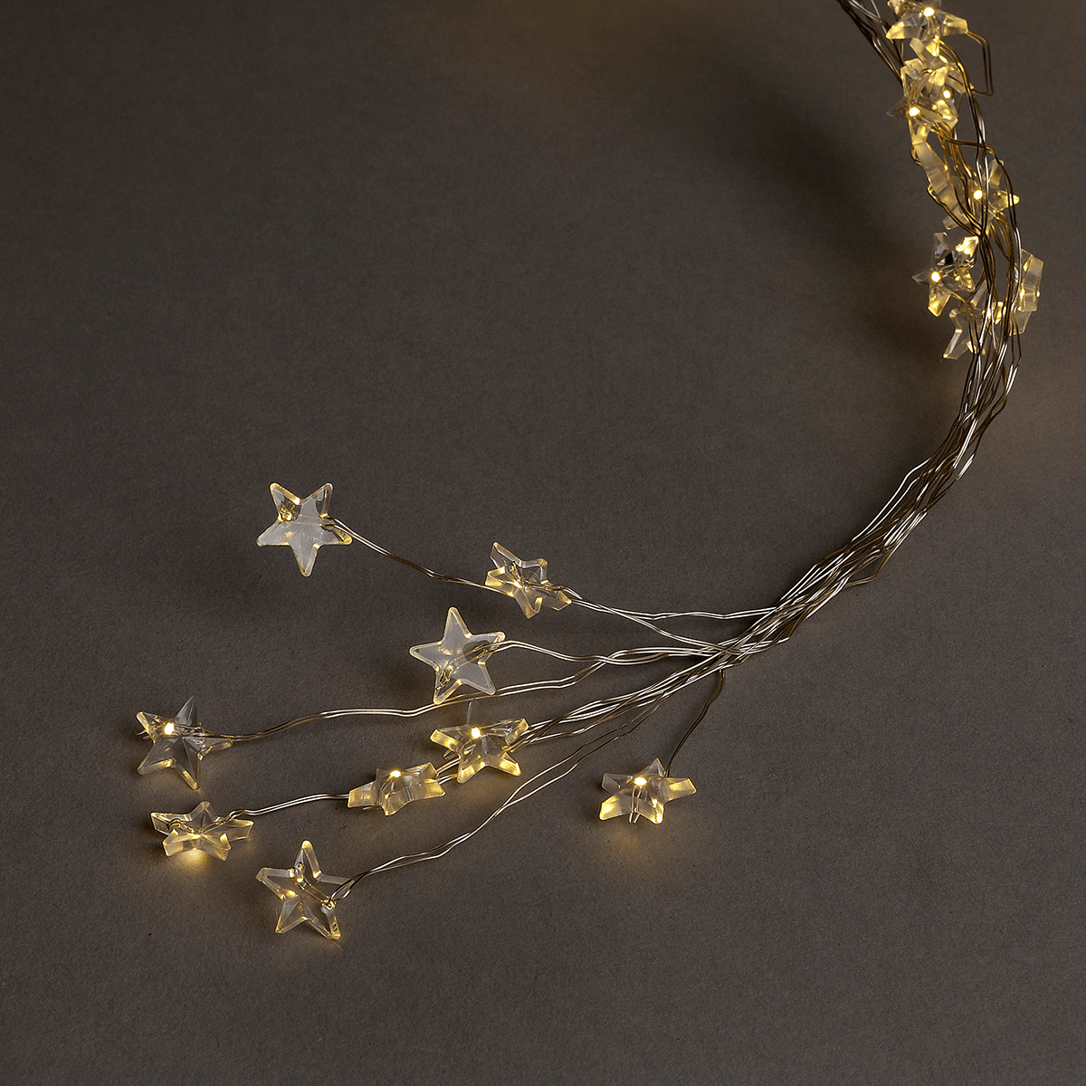 Cadena de luces de estrella de micro LED con luz cálida que funciona con pilas 80 cm - 1