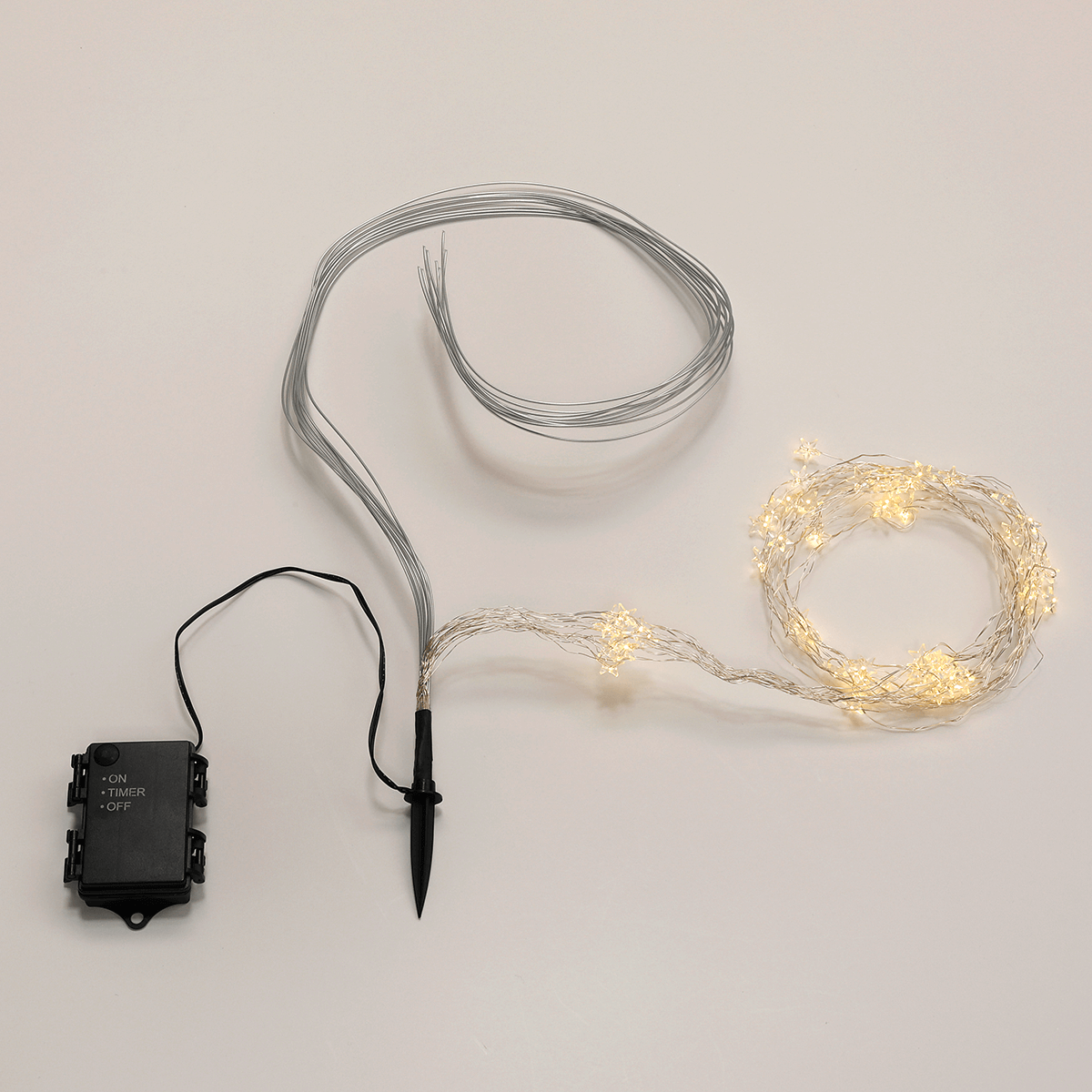 Cadena de luces de estrella de micro LED con luz cálida que funciona con pilas 80 cm - 2