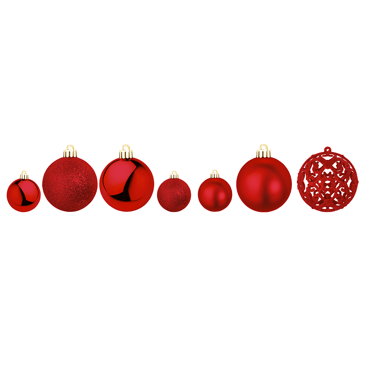 XXL Plastic Christmas Ball Set 100pcs. red 3 - 6 cm Ø - 1 XXL Plastic Christmas Ball Set 100pcs. red 3 - 6 cm Ø - 1