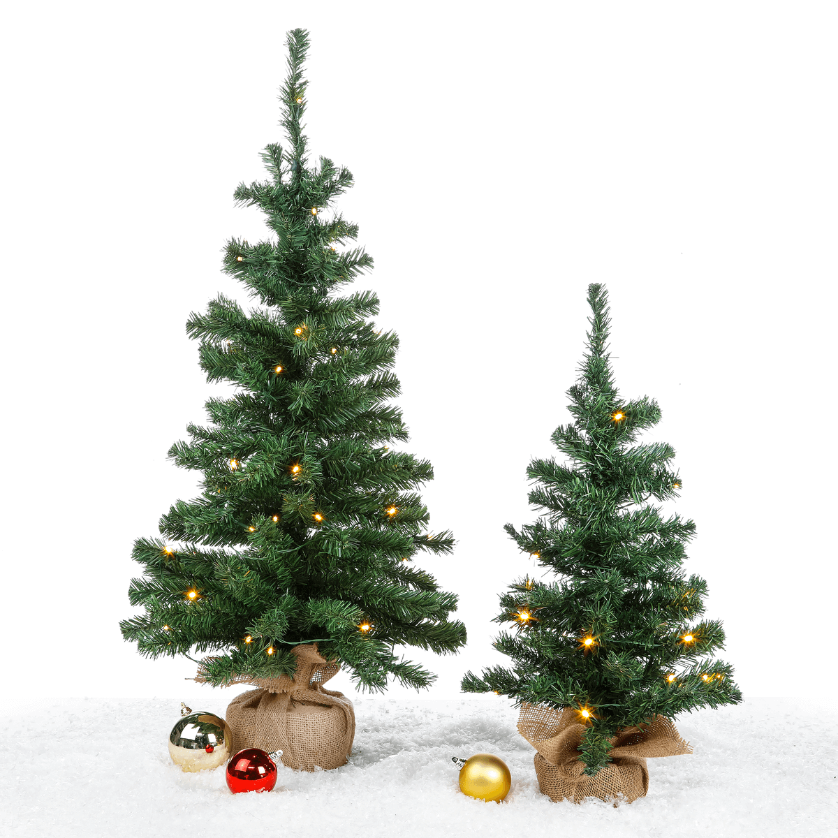Deco Christmas Tree with LED and Jute Bag 75 cm green - 5