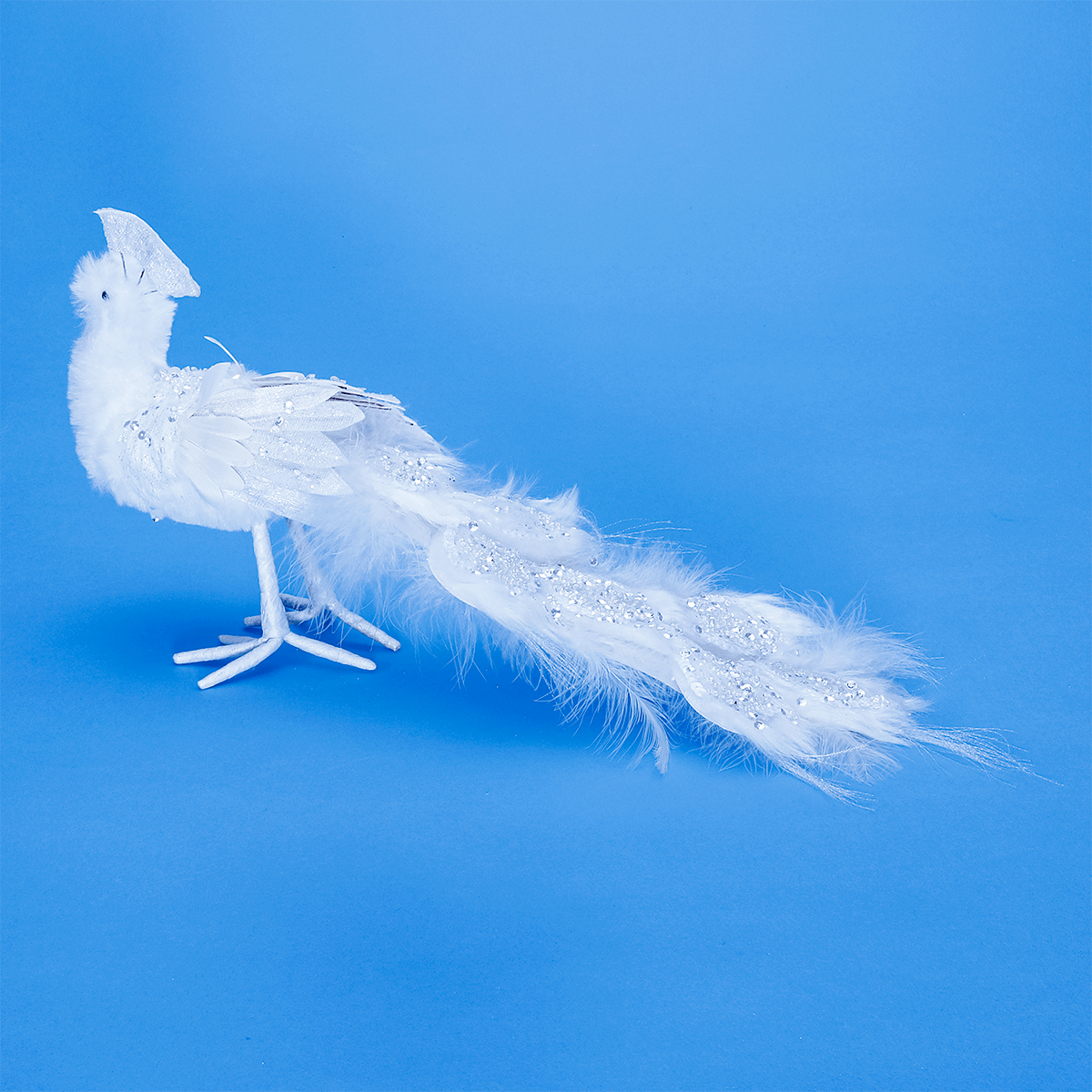 Deco peacock glitter blanco 7 x 40 x 20 cm - 0 Deco peacock glitter blanco 7 x 40 x 20 cm - 0