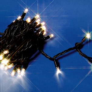 Low voltage light chain black 10m IP44 100LED warm white 