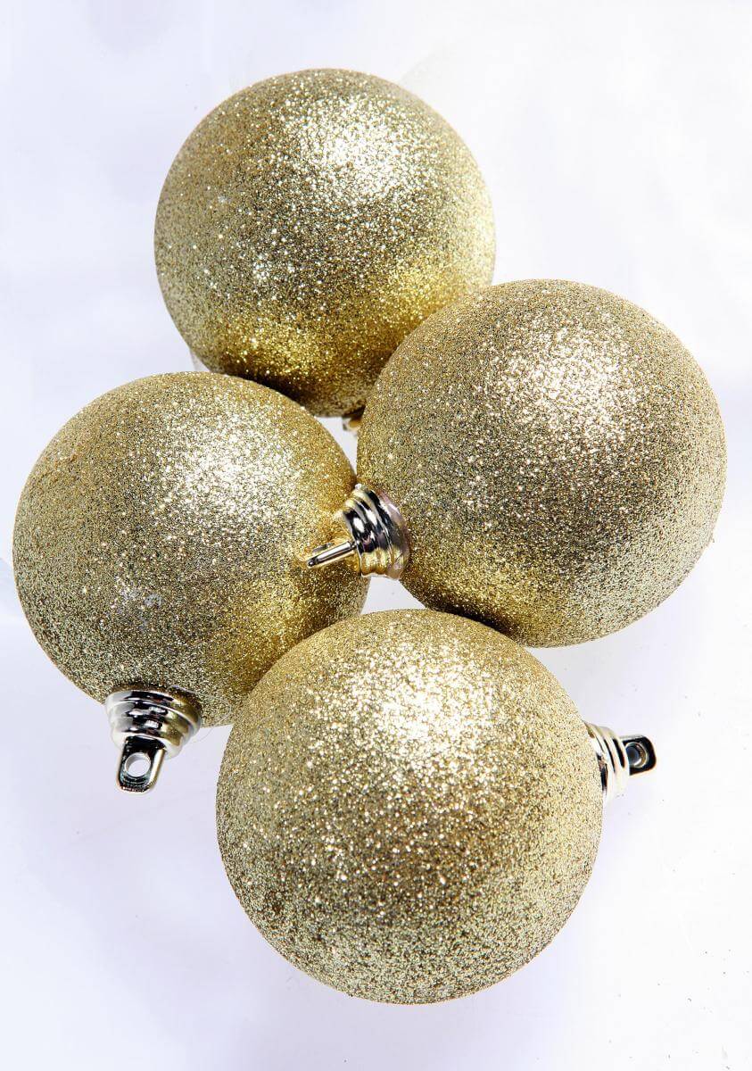 Glitzer-Weihnachtskugeln in Gold » Ø 6 cm