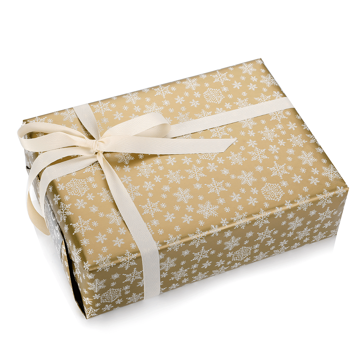 Papier cadeau double face or & argent avec symboles de Noël - 50 m de papier cadeau en rouleau - 5
