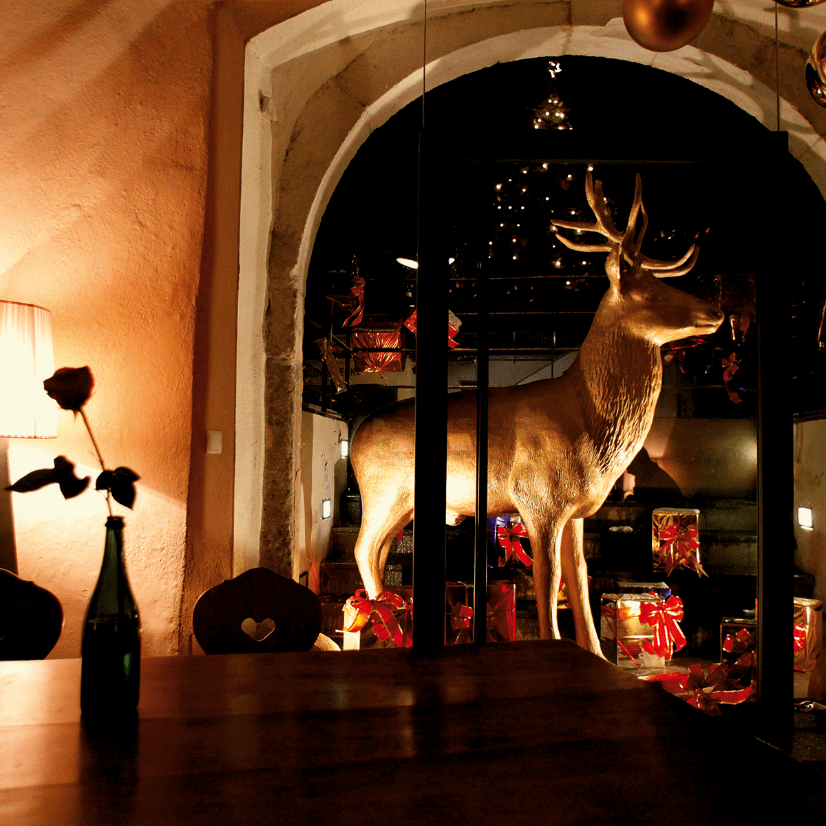 Cerf décoratif 231 cm de haut, blanc - 4
