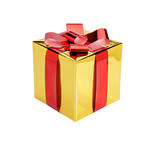 Christmas gift 20 cm gold with red bow