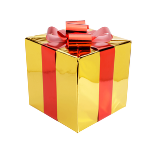 Christmas gift 40 cm gold with red bow
