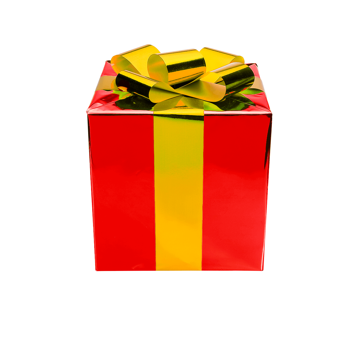 Christmas gift 30 cm red with golden bow - 1