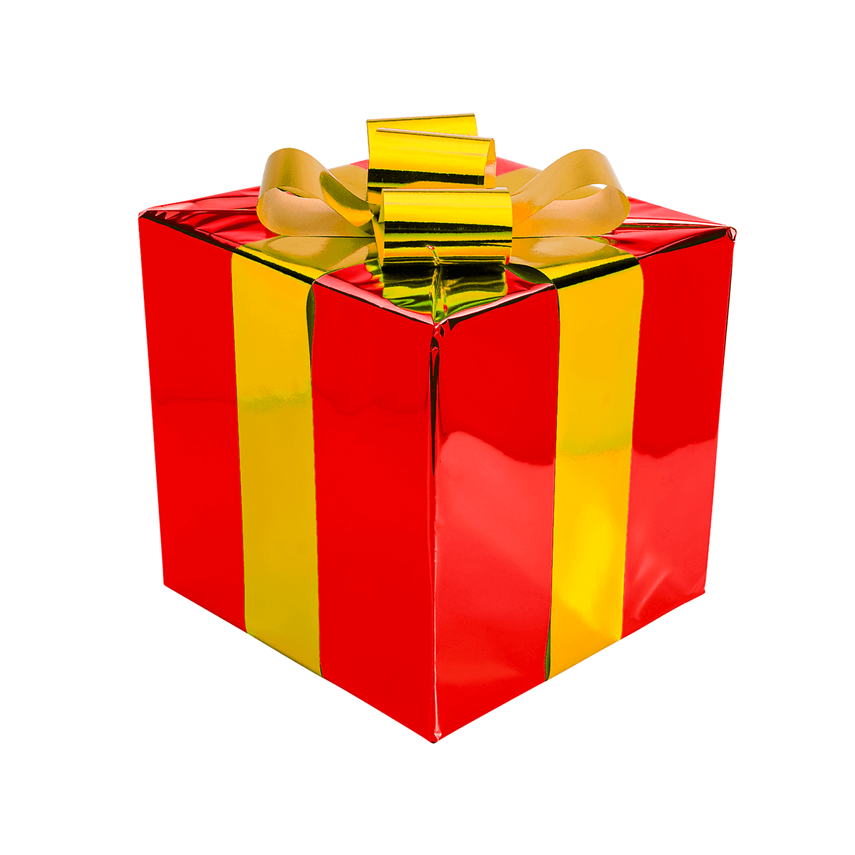 Regalo de Navidad 40 cm rojo con lazo dorado - 1