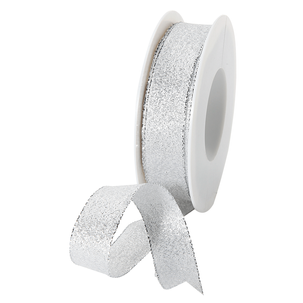 Geschenkband "Glamour" 25 mm x 20 m silber