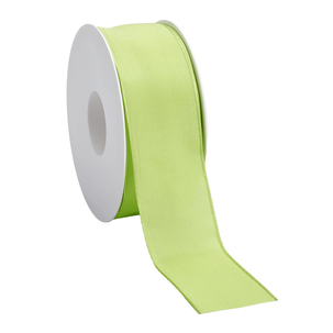 Cinta de tela de regalo con borde de alambre verde claro 40 mm x 25 m