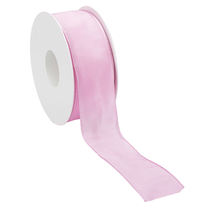 Cinta de tela de regalo con borde de alambre rosa 40 mm x 25 m