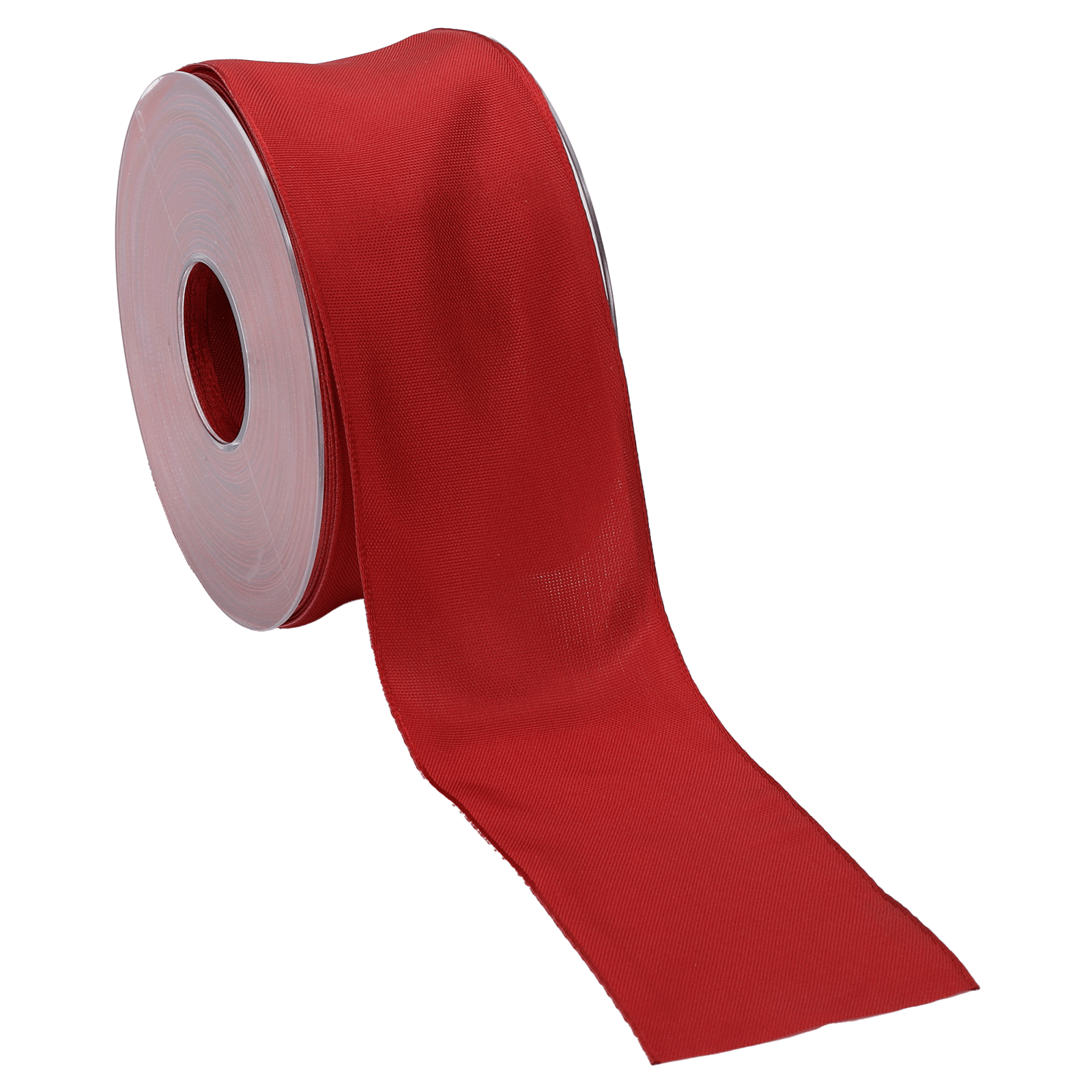 Cinta de tela de regalo con borde de alambre rojo 60 mm x 25 m - 0