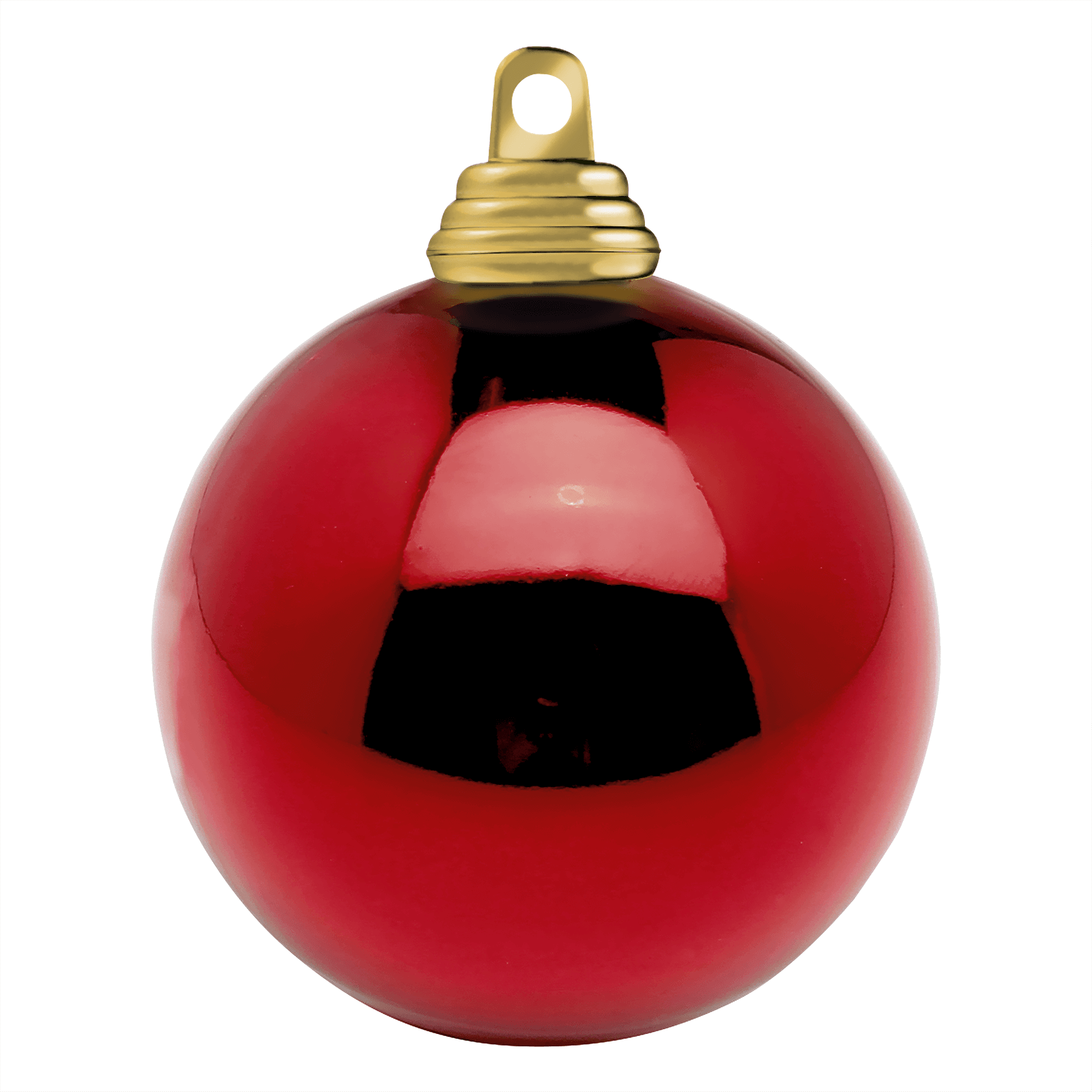 Boule de Noël en plastique ignifugé rouge brillant - 0