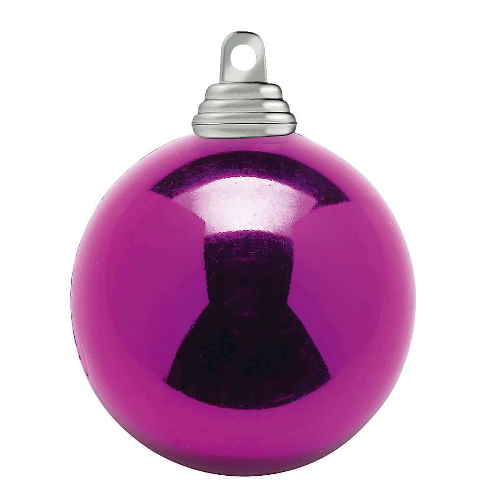 Weihnachtskugeln aus schwer entflammbarem Kunststoff pink glänzend - 1
