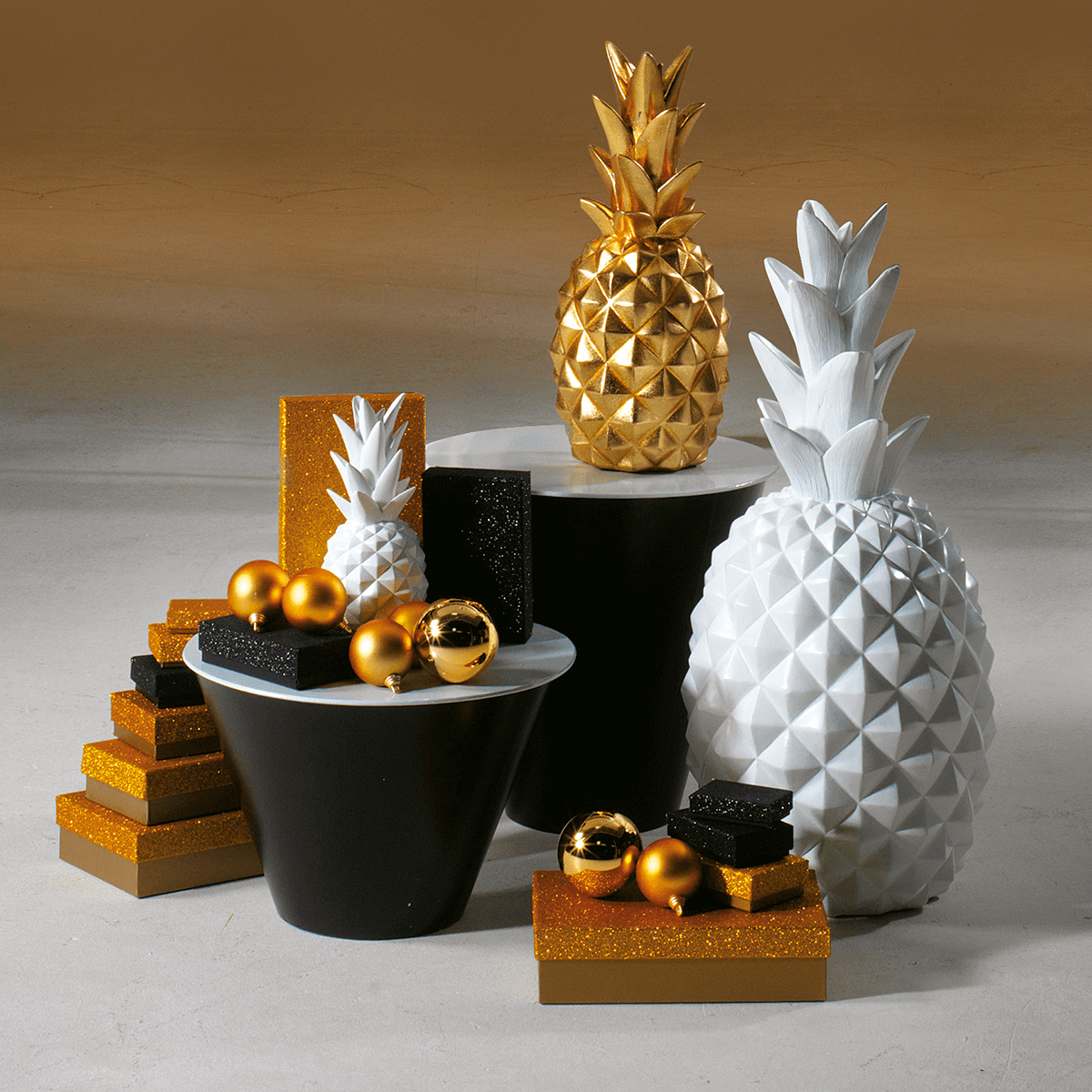 Bolas de Navidad de plástico ignífugo oro mate - 3