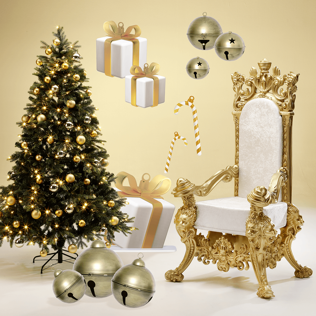 Bolas de Navidad de plástico ignífugo oro mate - 2