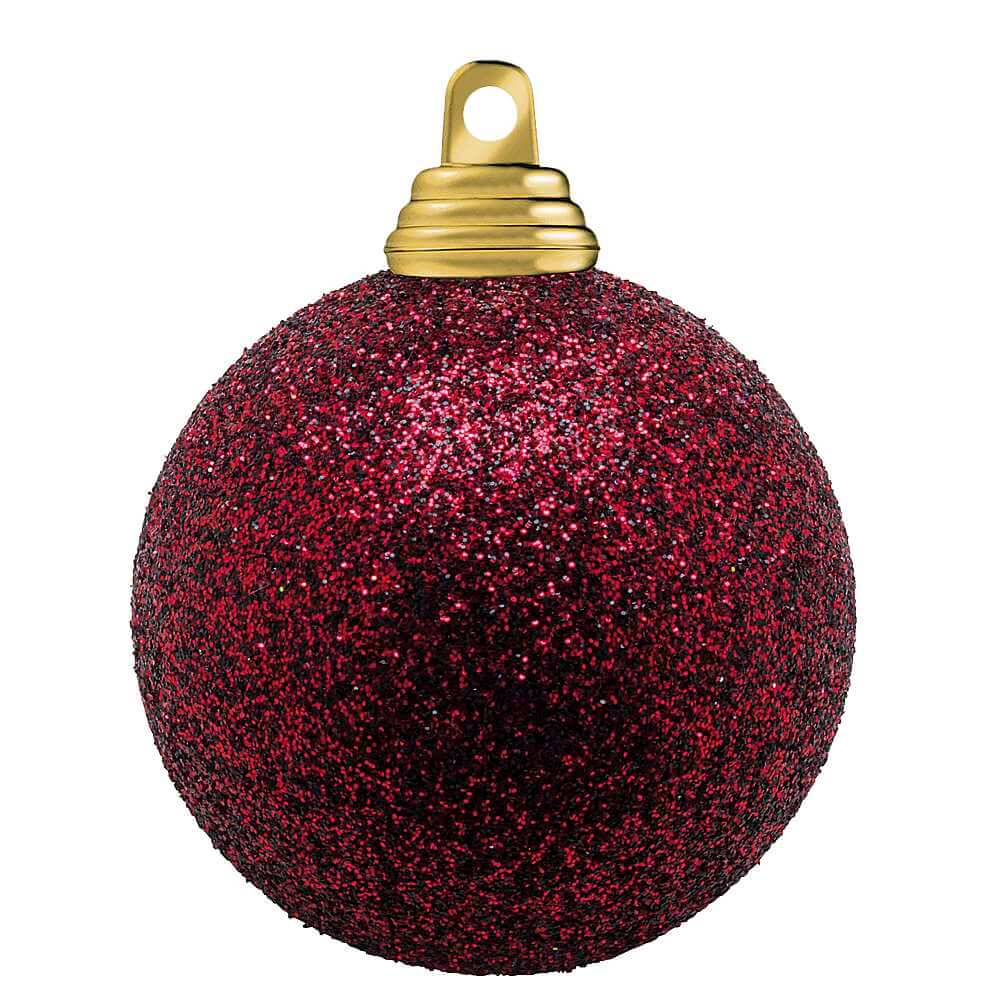Glitzer-Weihnachtskugeln in Dunkelrot » Ø 6 cm