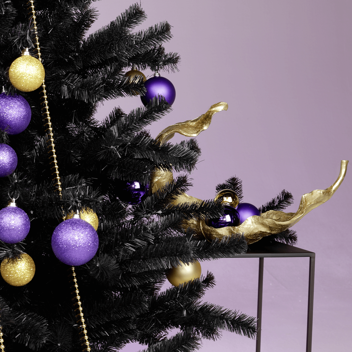 Glitzer-Weihnachtskugeln in Lila aus Kunststoff - 2