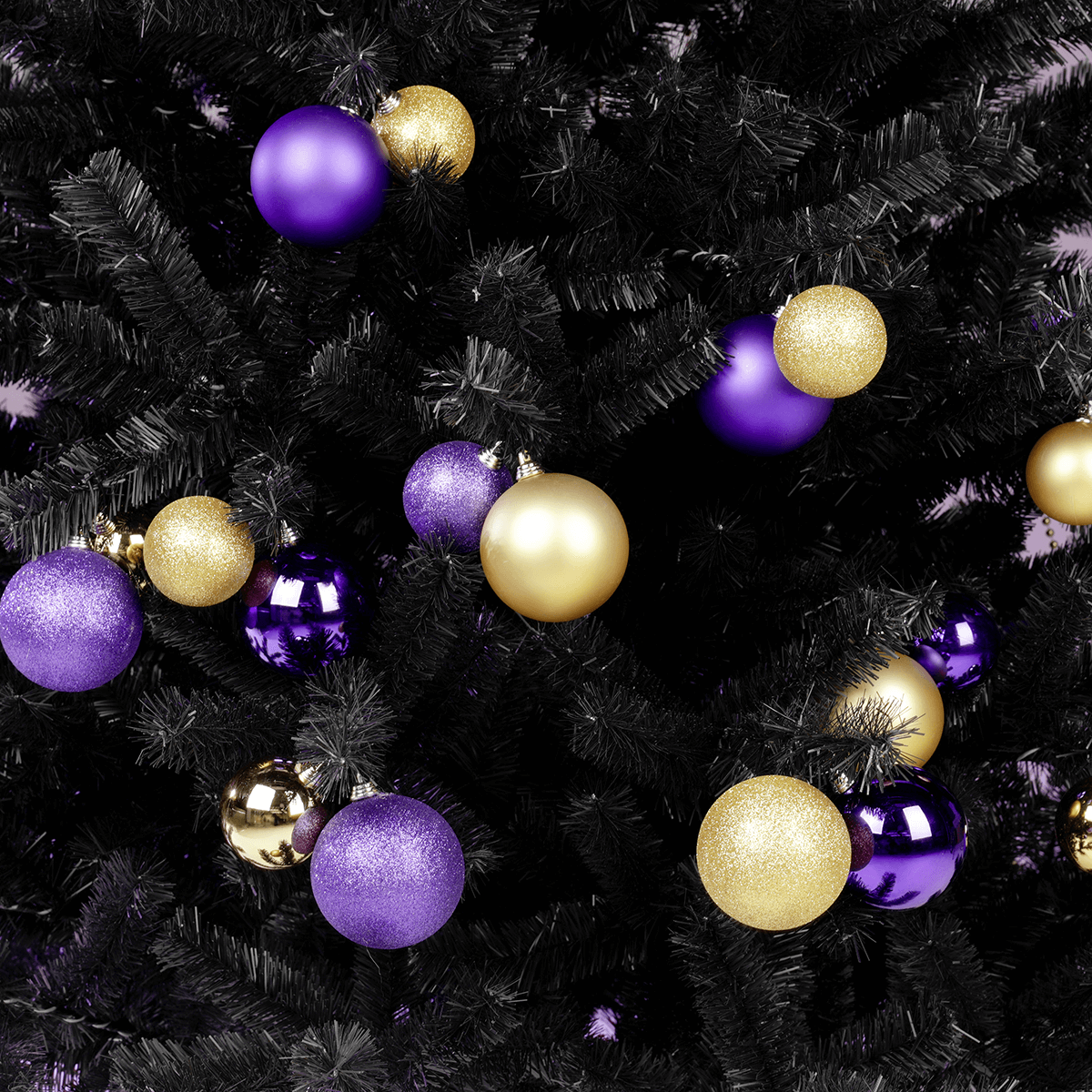 Glitzer-Weihnachtskugeln in Lila aus Kunststoff - 3