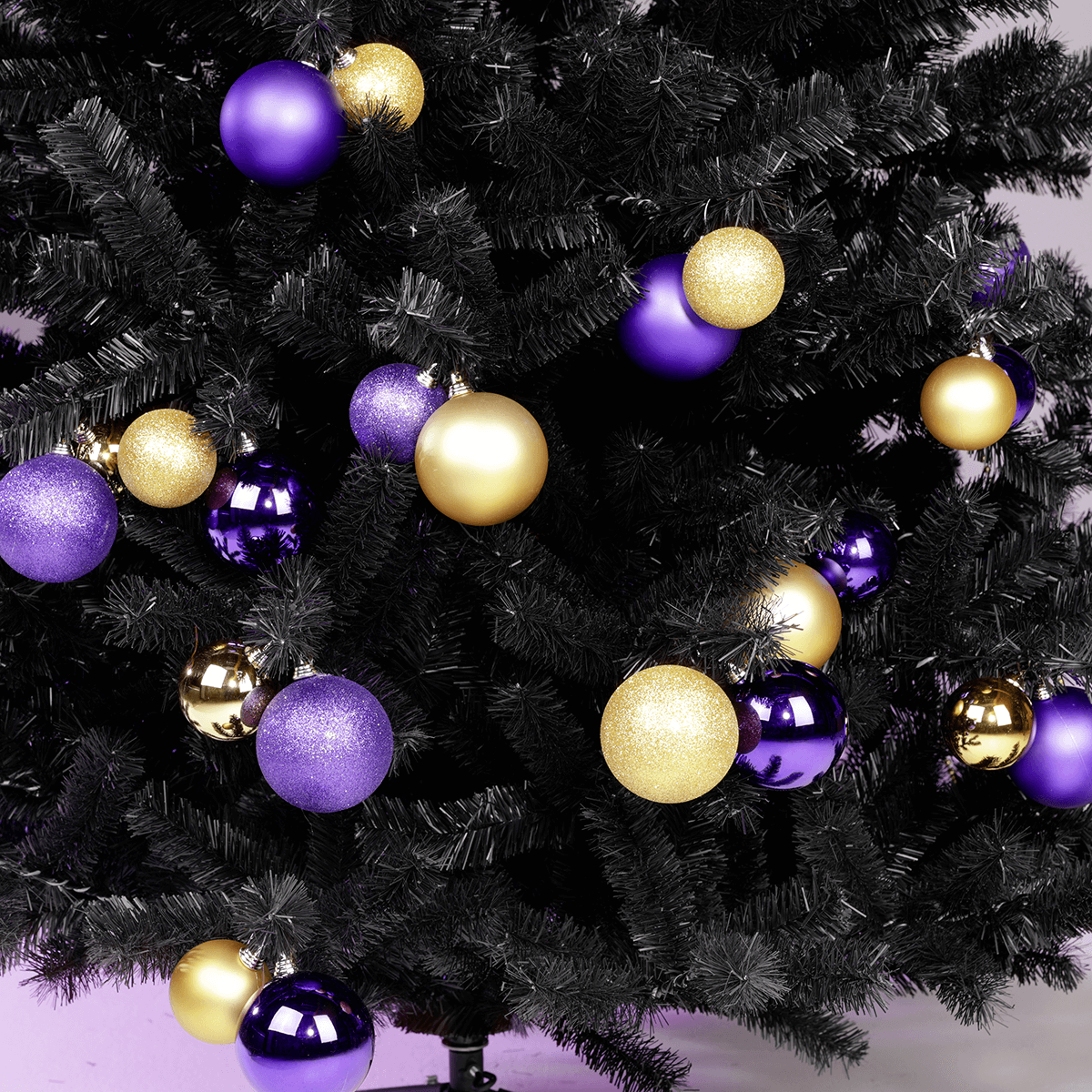 Glitzer-Weihnachtskugeln in Lila aus Kunststoff - 4