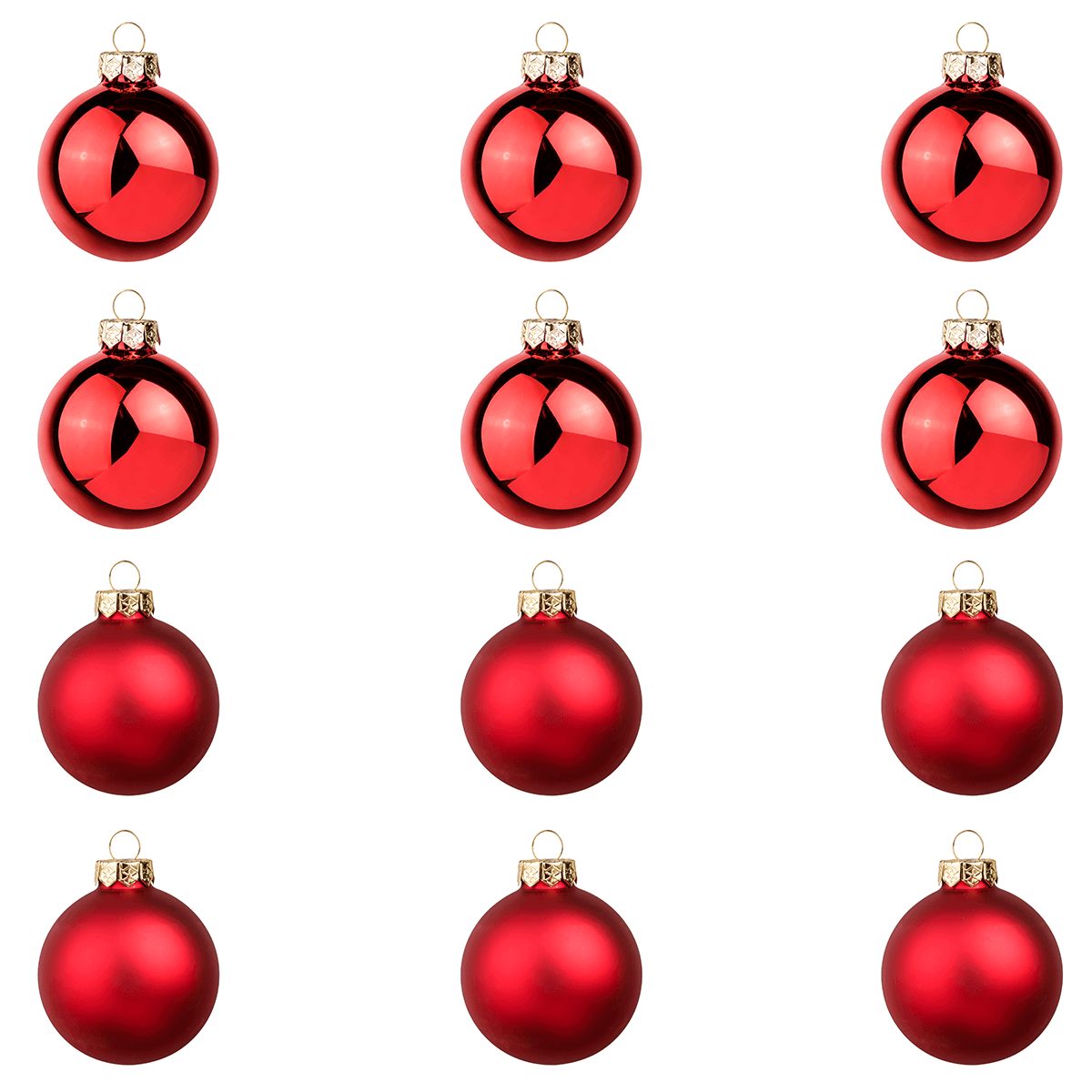 Bolas de Navidad de cristal rojo brillante/mate - 1