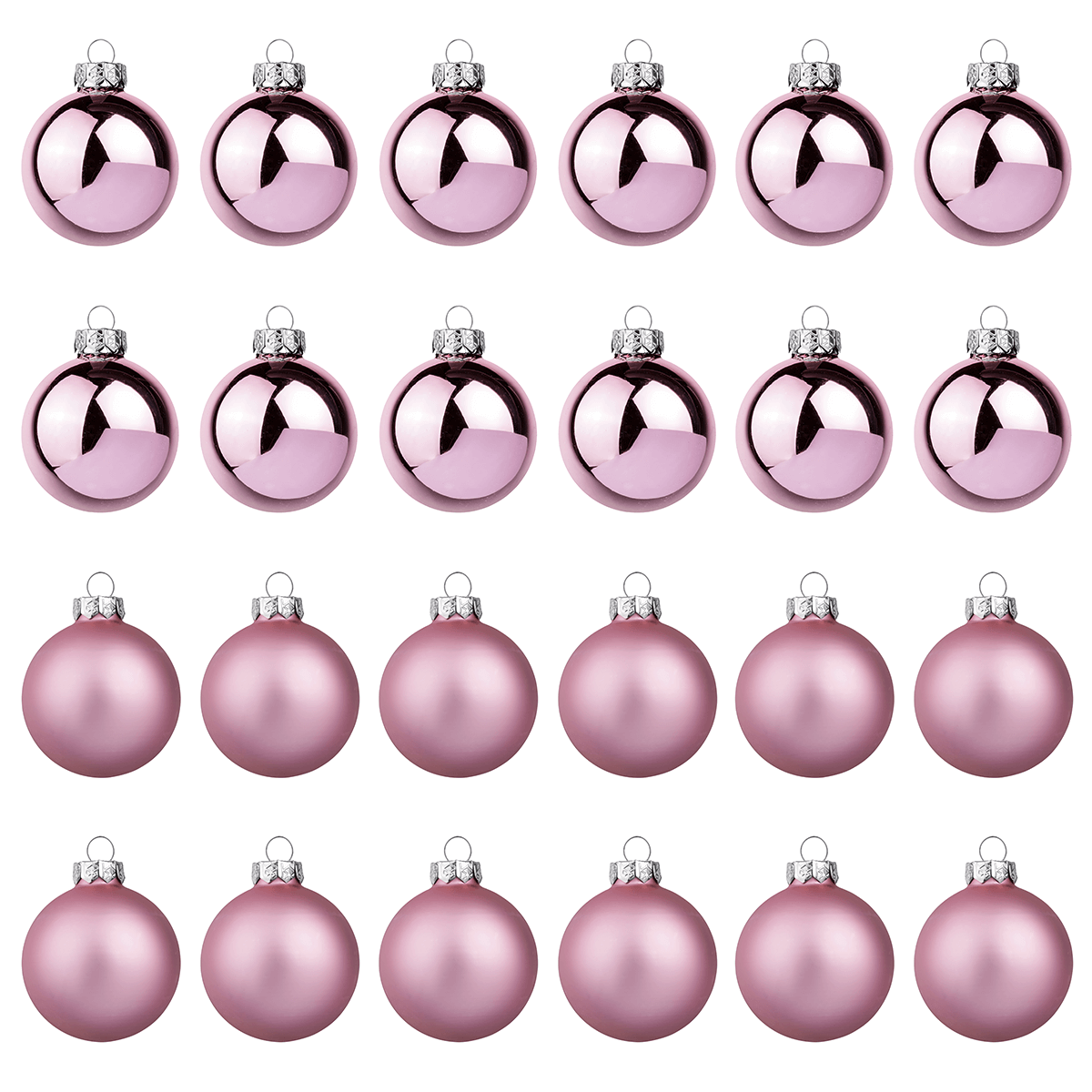 Weihnachtskugeln aus Glas puder glanz-matt - 1
