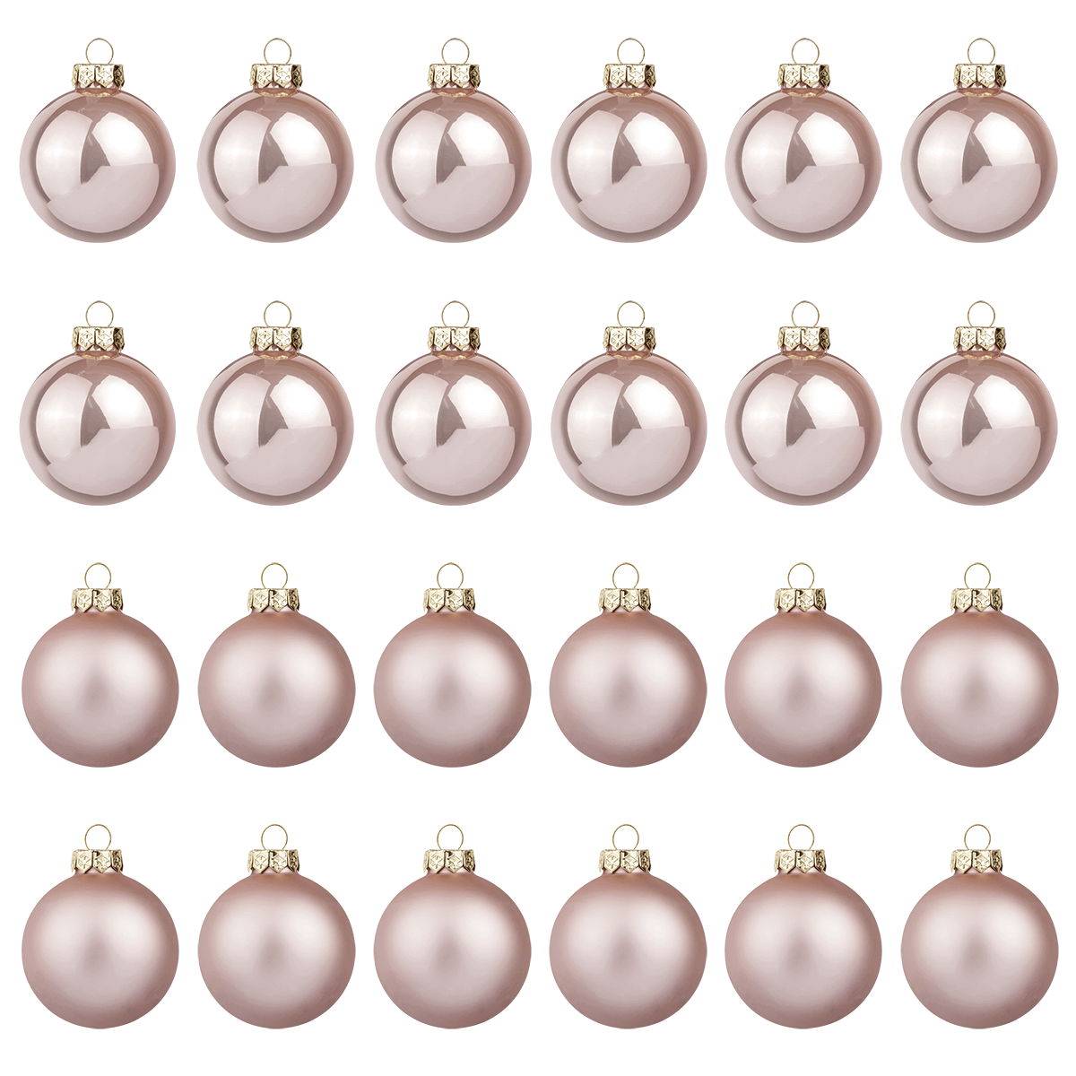 Weihnachtskugeln aus Glas rose glanz-matt - 1