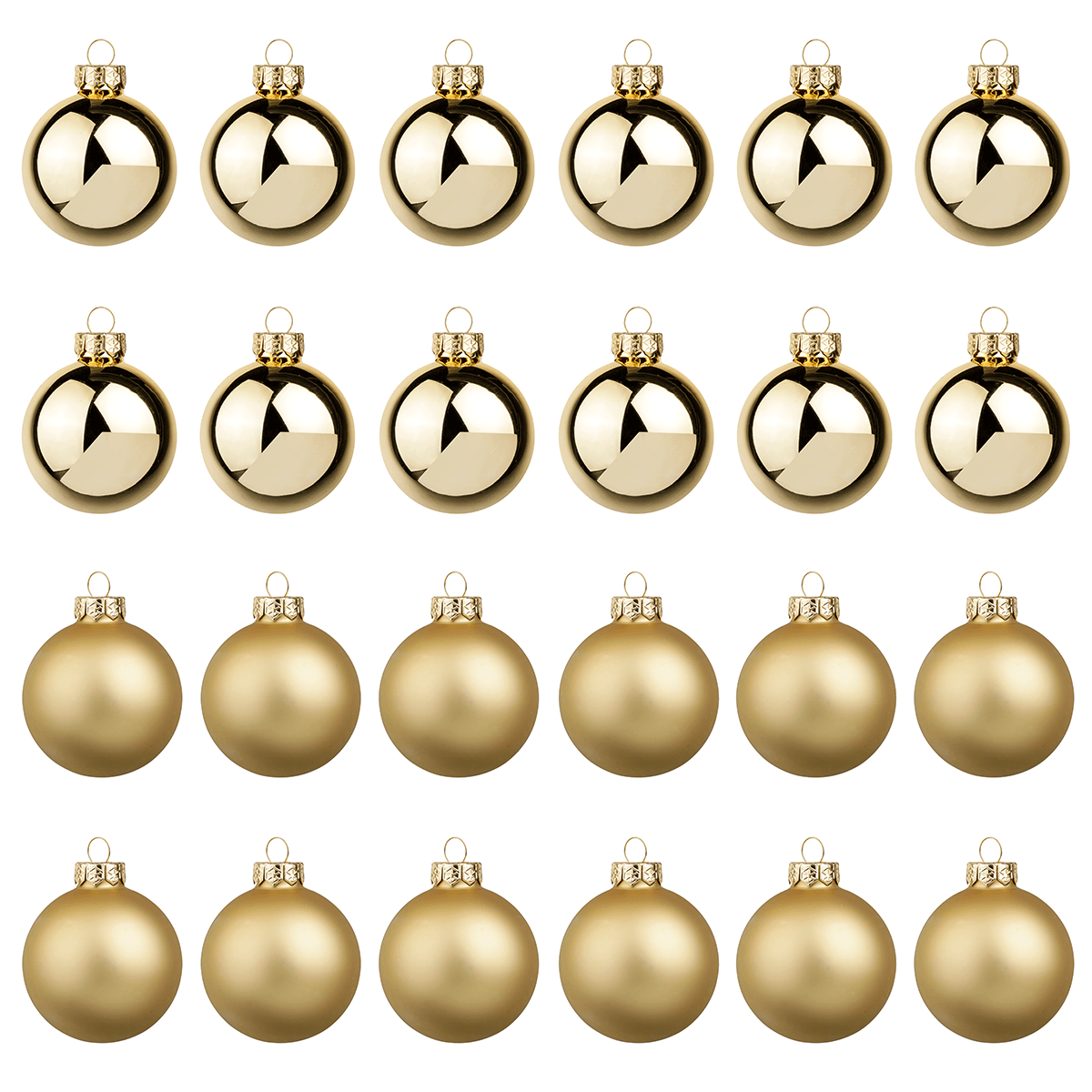 Boules de Noël en verre or brillant/mat - 1