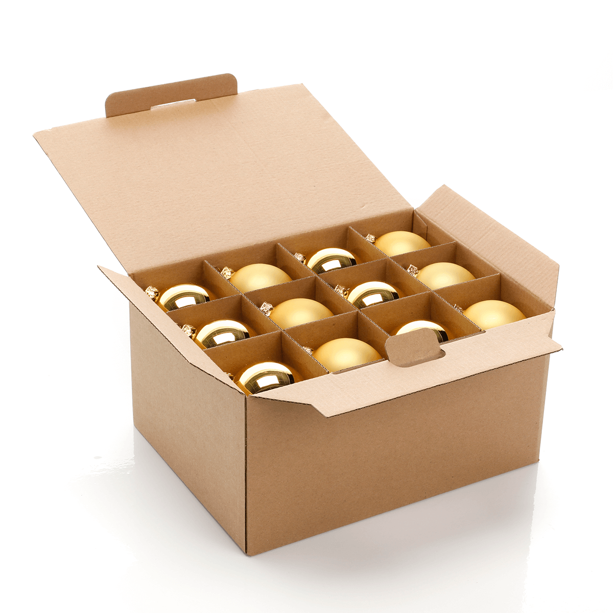 Weihnachtskugeln aus Glas dunkelgold glanz-matt - 2