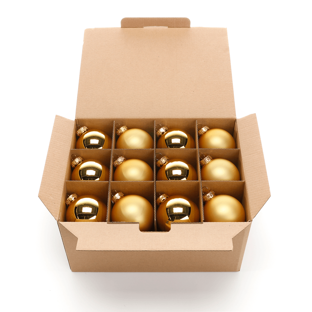 Weihnachtskugeln aus Glas dunkelgold glanz-matt - 3