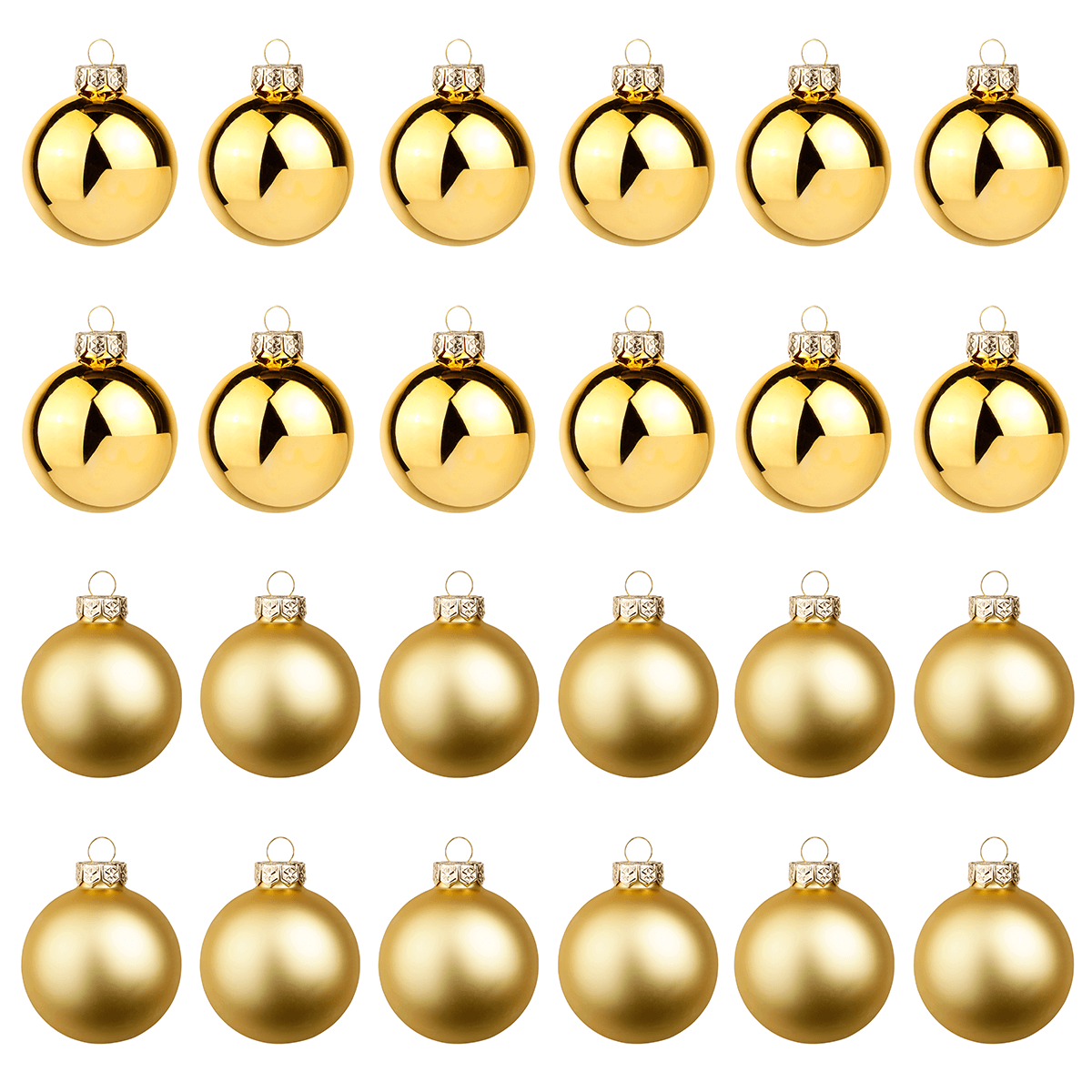 Weihnachtskugeln aus Glas dunkelgold glanz-matt - 1
