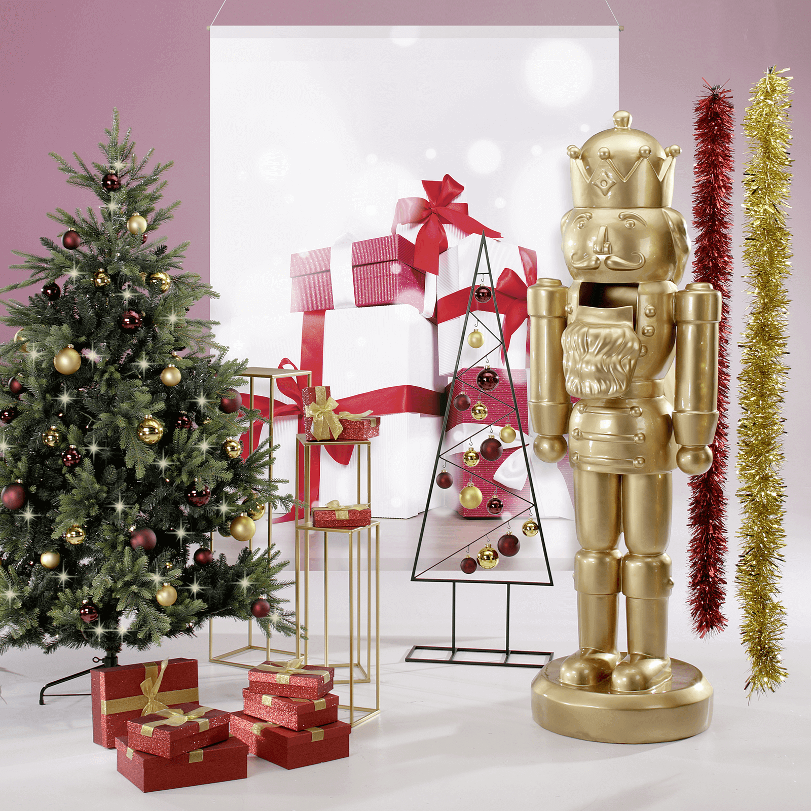 Bolas de Navidad de Cristal Oro Oscuro Brillante/Mate - 4