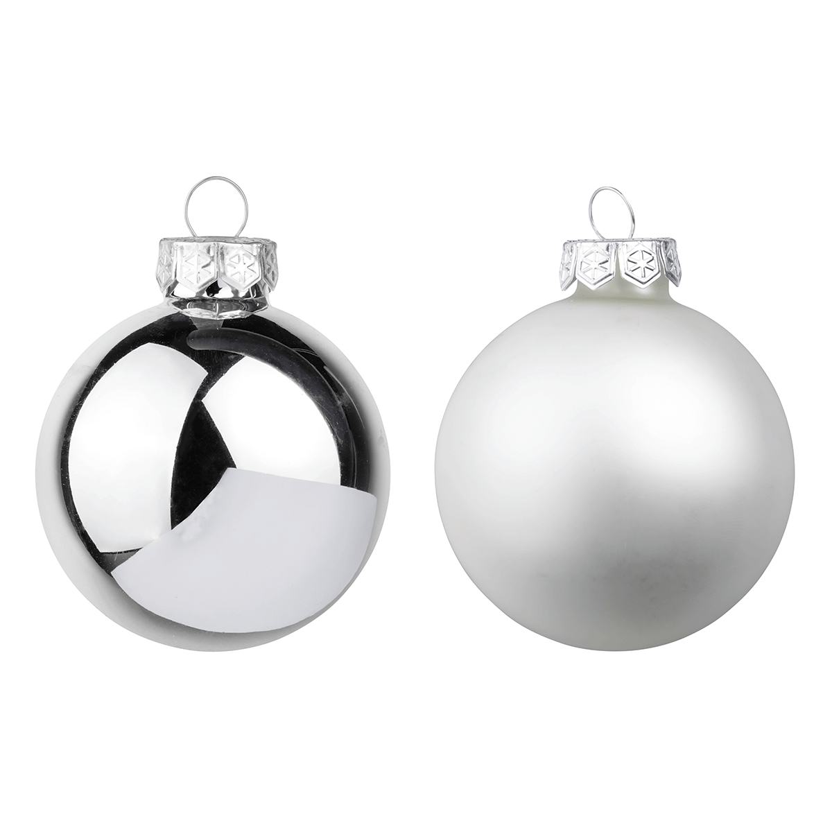 Bolas de Navidad de cristal plata brillante/mate - 0