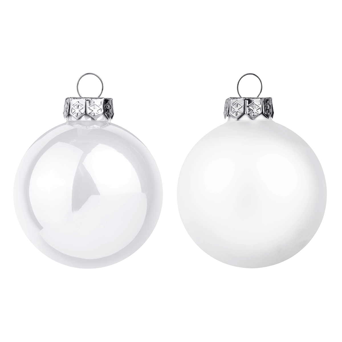 Bolas de Navidad de cristal blanco brillante/mate - 0