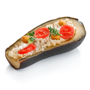 Gefüllte halbierte Aubergine Lebensmittel-Attrappe 15 cm