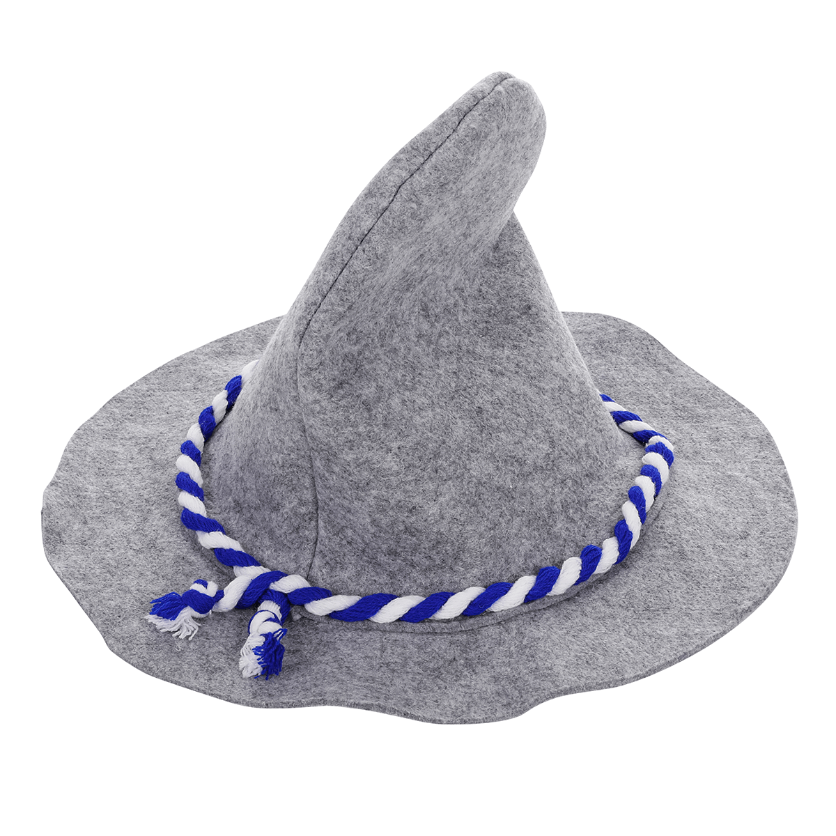 Sombrero Seppel de fieltro Oktoberfest 44 x 34 cm gris con cordón - 0