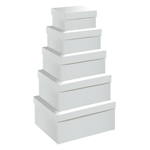 Estuche regalo con tapa blanco metalizado 5pcs.