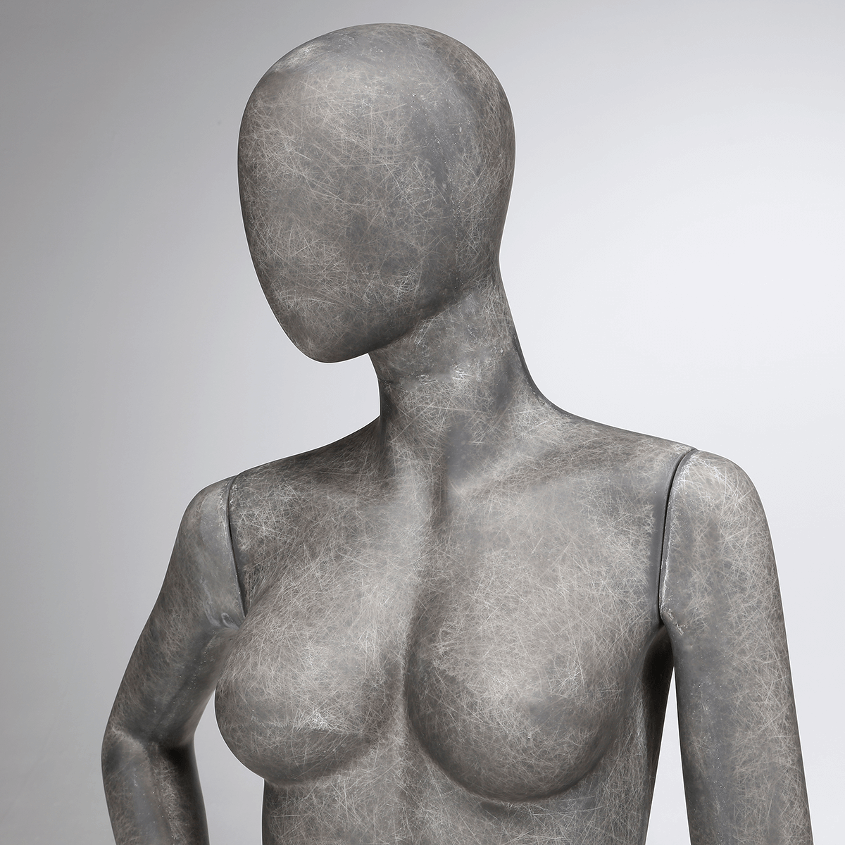 Premium Damen Schaufensterpuppe, rechter Arm angewinkelt, anthrazit - 3