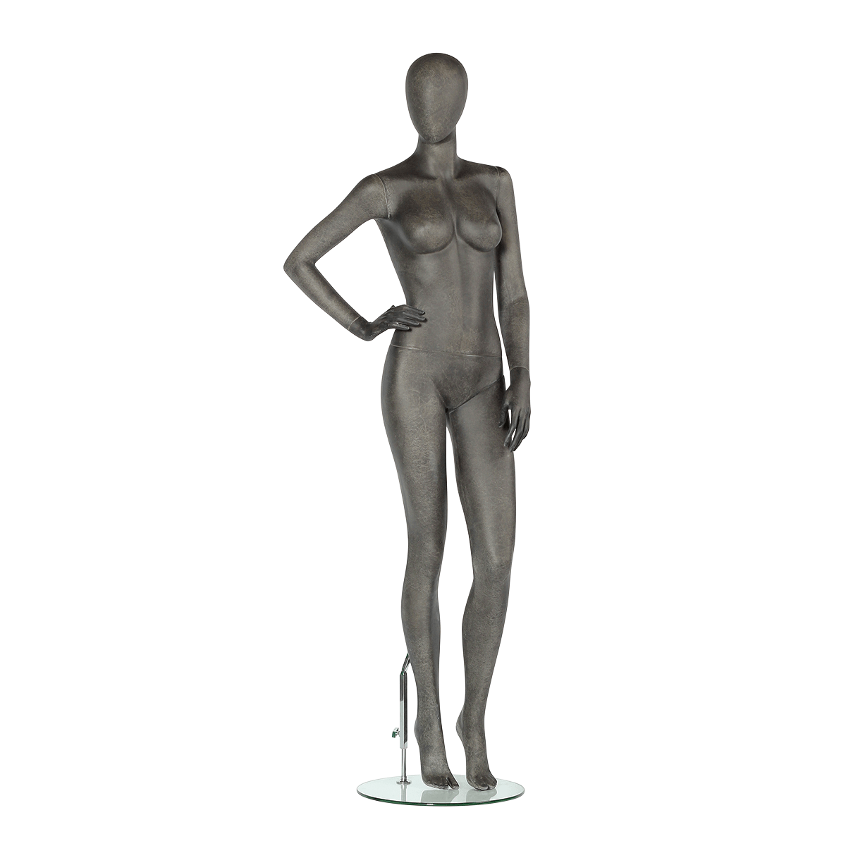 Premium Damen Schaufensterpuppe, rechter Arm angewinkelt, anthrazit - 2