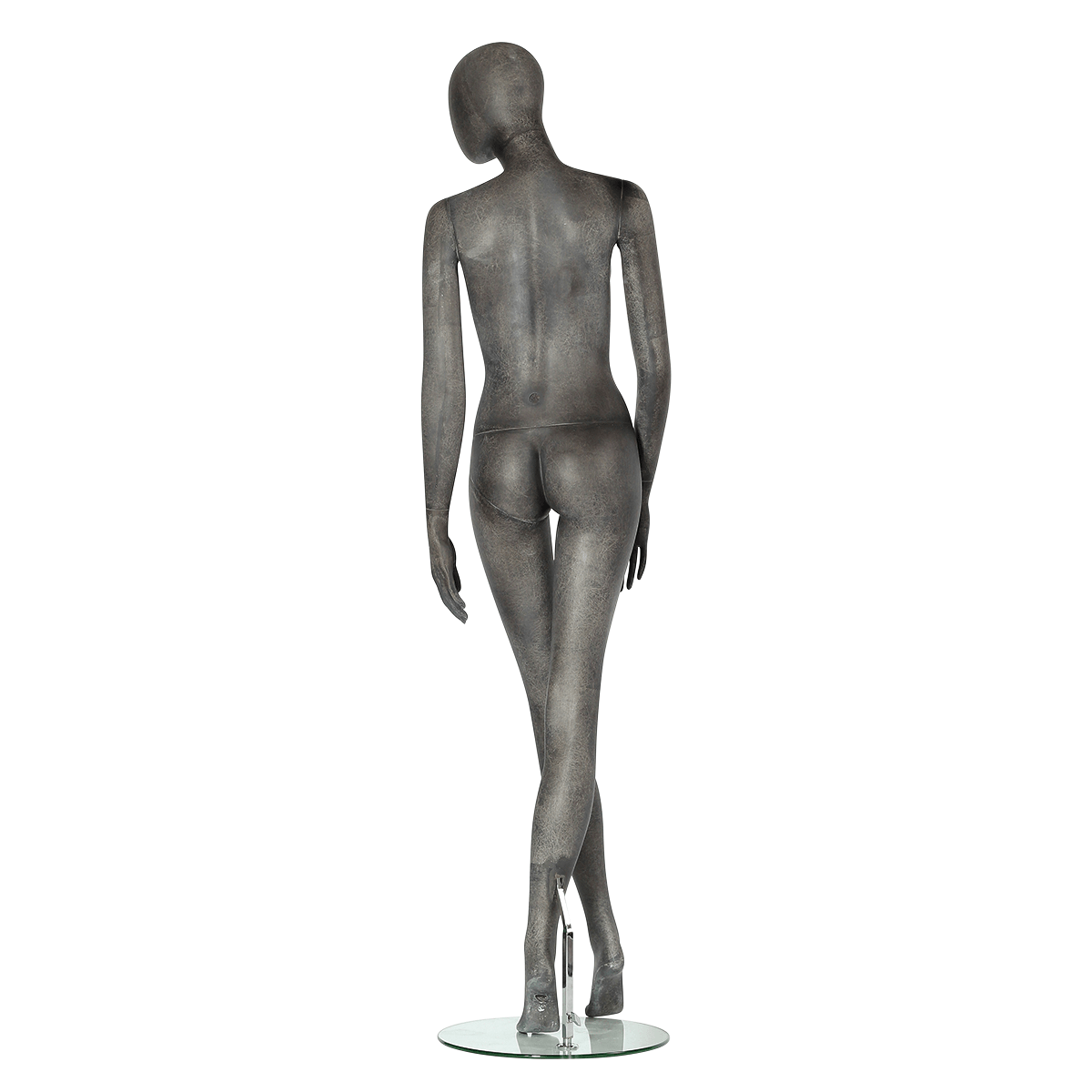 Premium Damen-Schaufensterpuppe, Beine überkreuzt, anthrazit - 2