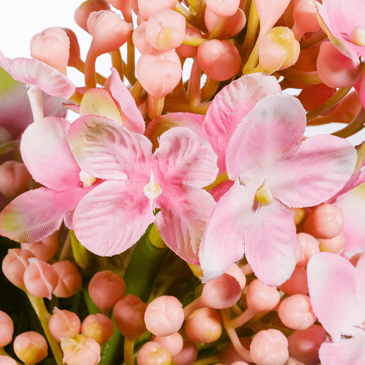 Flores artificiales de hortensia rosa, 39 cm, 2 piezas - 2