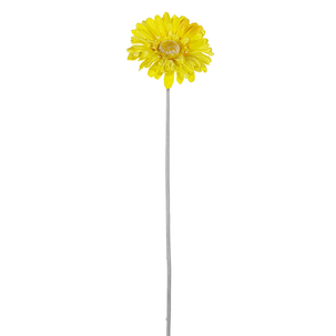 Flores artificiales gerbera amarilla 2 piezas