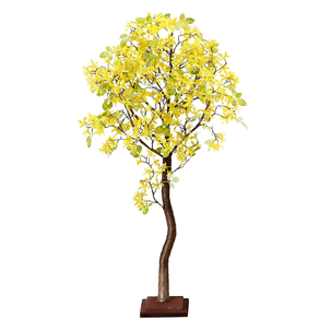 Forsythien-Kunstbaum mit Standplatte 120 cm