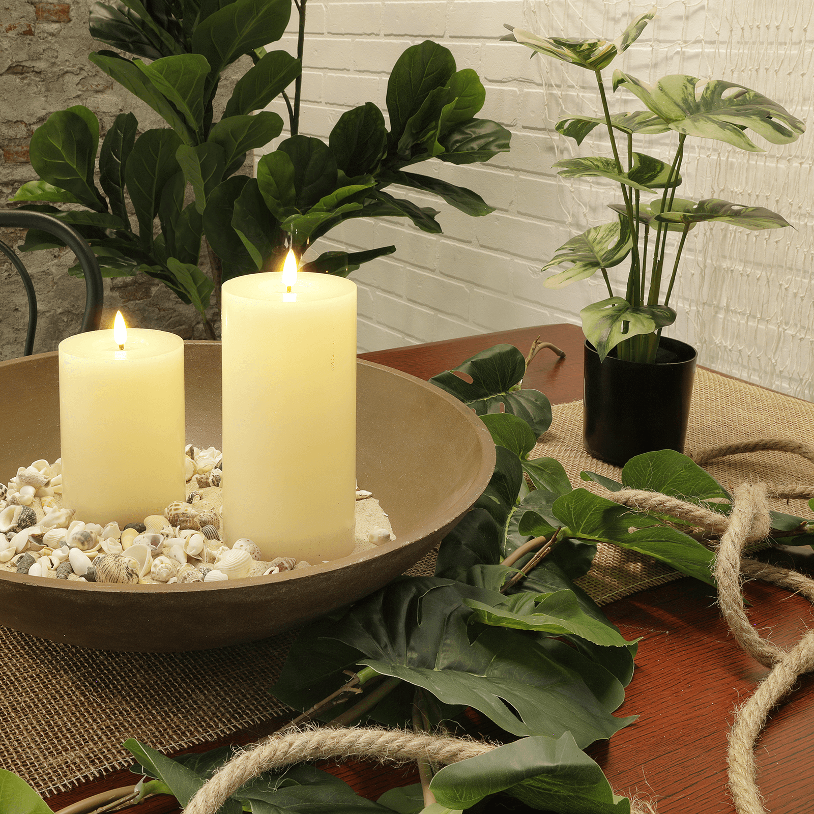 Künstliche Deko Monstera Topfpflanze Deliciosa Albo Variegata 37 cm - 8 Künstliche Deko Monstera Topfpflanze Deliciosa Albo Variegata 37 cm - 8
