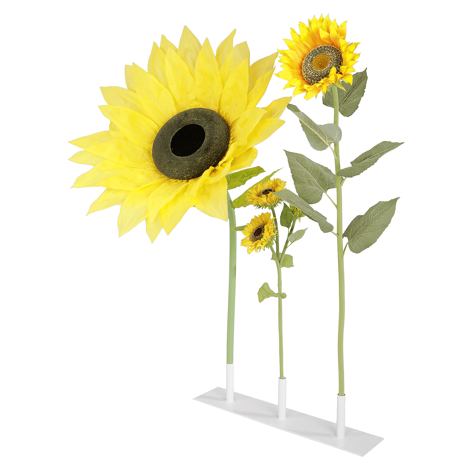 Girasol artificial con 3 flores amarillo 87 cm - 4 Girasol artificial con 3 flores amarillo 87 cm - 4
